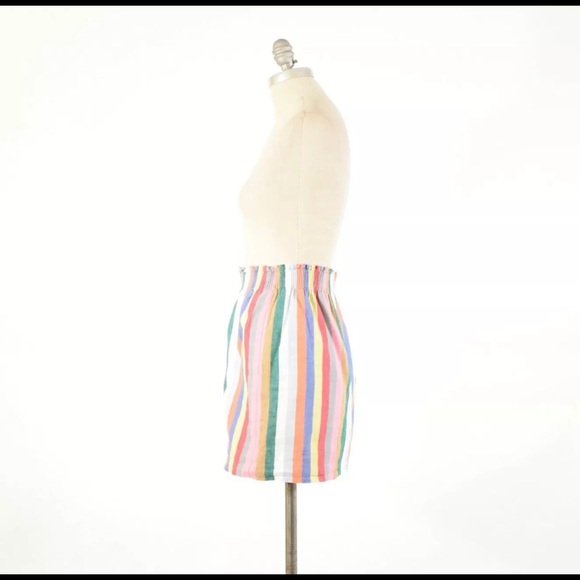 J. Crew MultiColor Elastic Waist Linen Blend Skirt - Picture 2 of 2